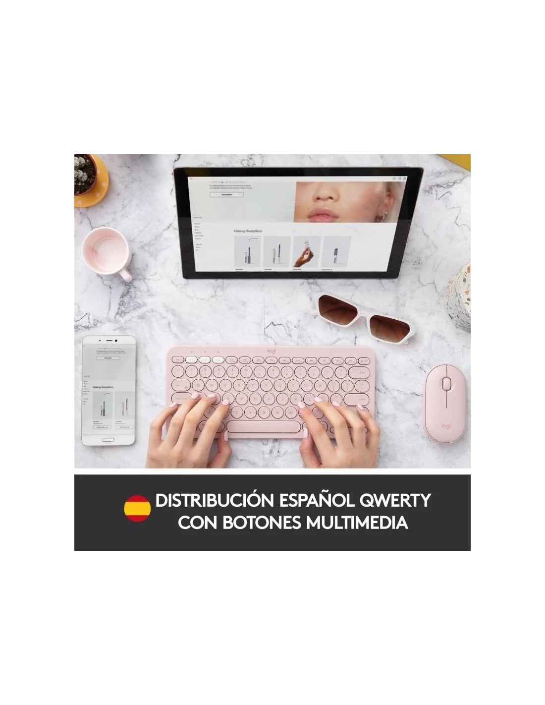 TECLADO LOGITECH K380 TKL BLUETOOTH MULTI-DEVICE ROSE