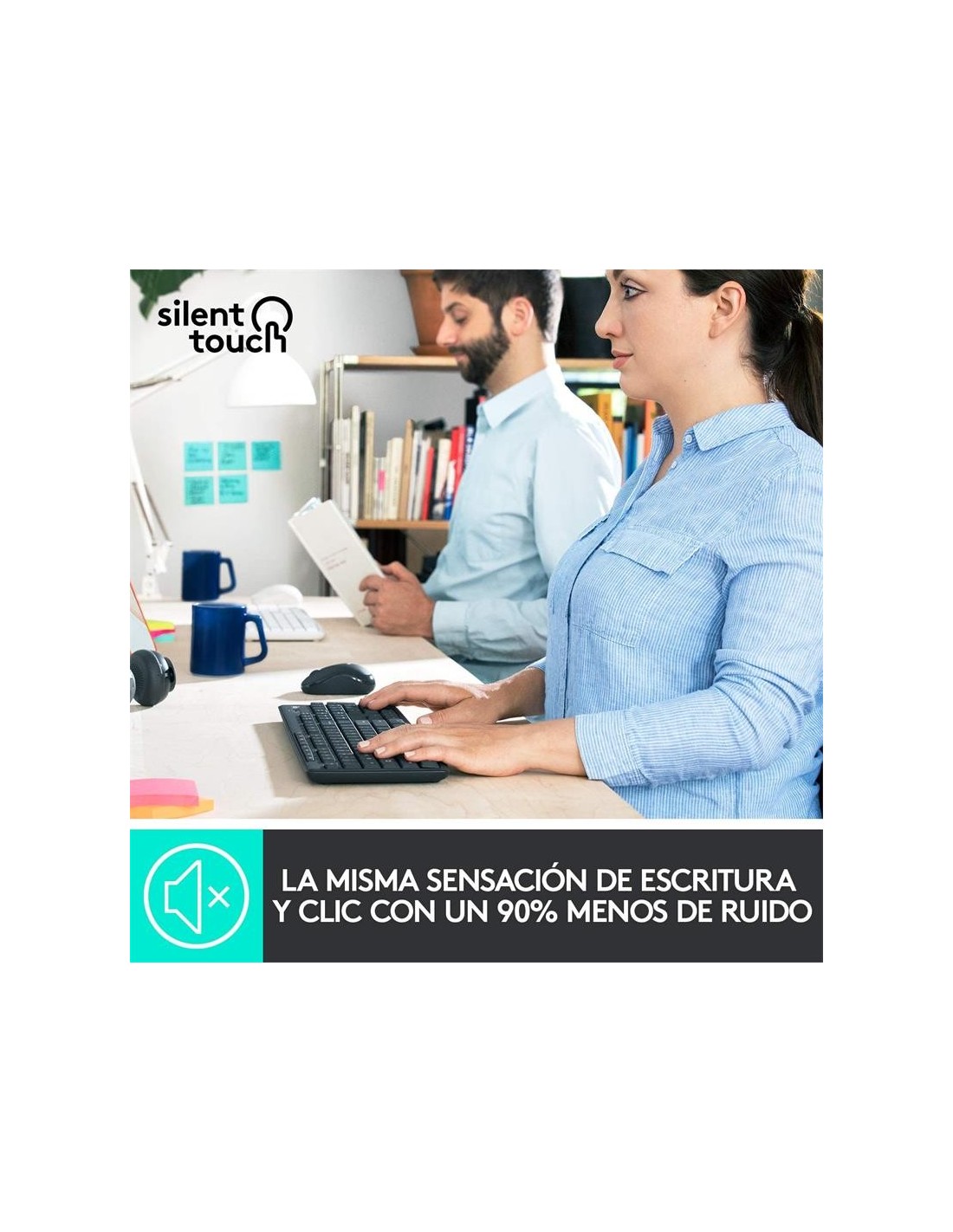 TECLADO + RATON LOGITECH MK295 WIRELESS SILENT GRAFITO