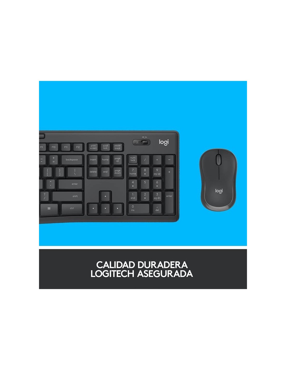 TECLADO + RATON LOGITECH MK295 WIRELESS SILENT GRAFITO