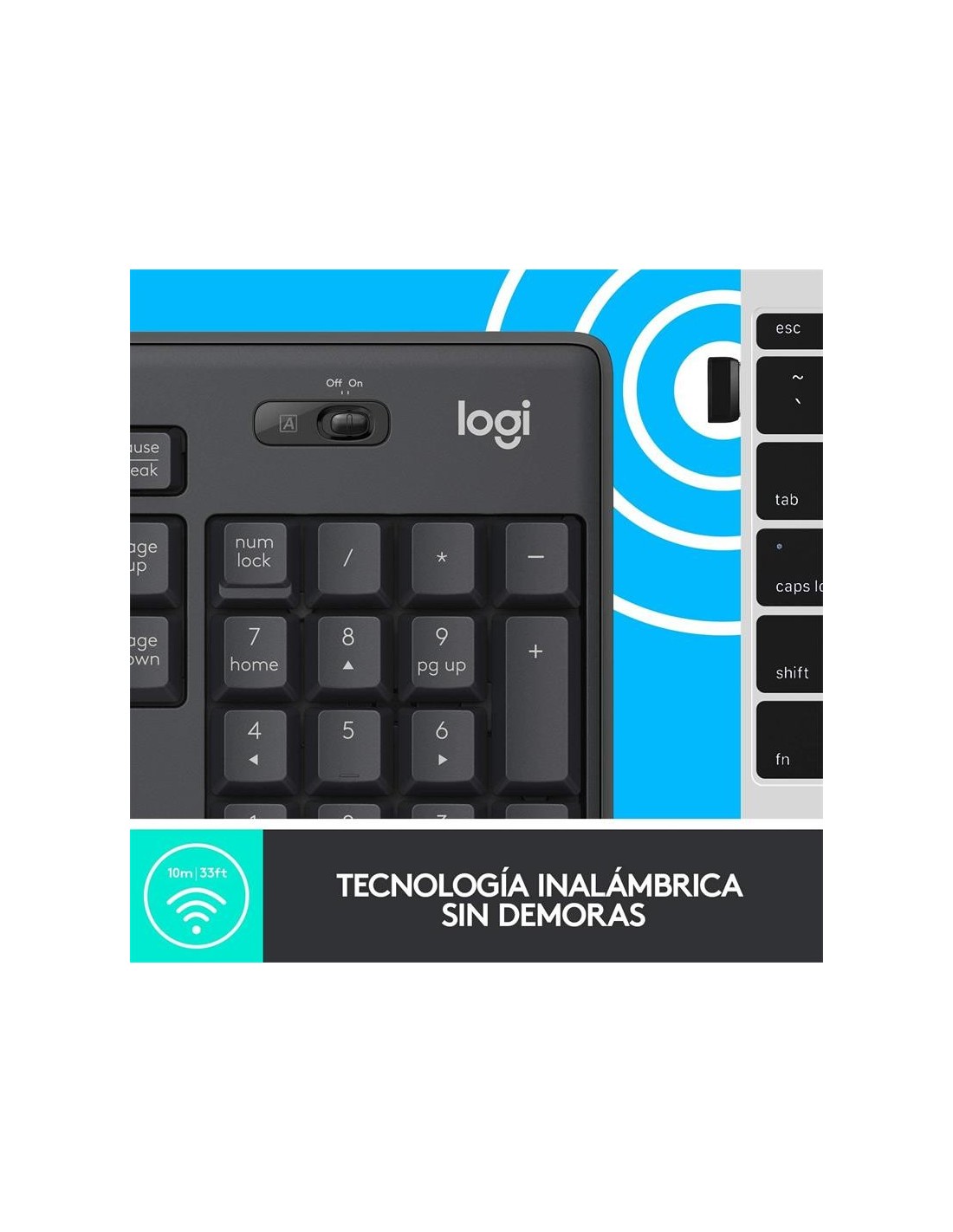 TECLADO + RATON LOGITECH MK295 WIRELESS SILENT GRAFITO