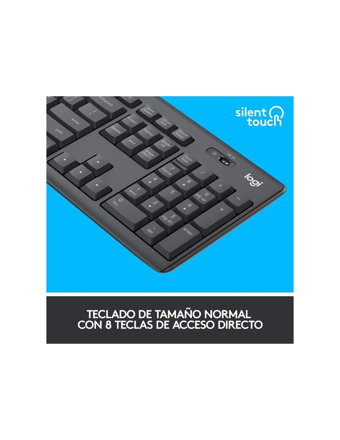 TECLADO + RATON LOGITECH MK295 WIRELESS SILENT GRAFITO