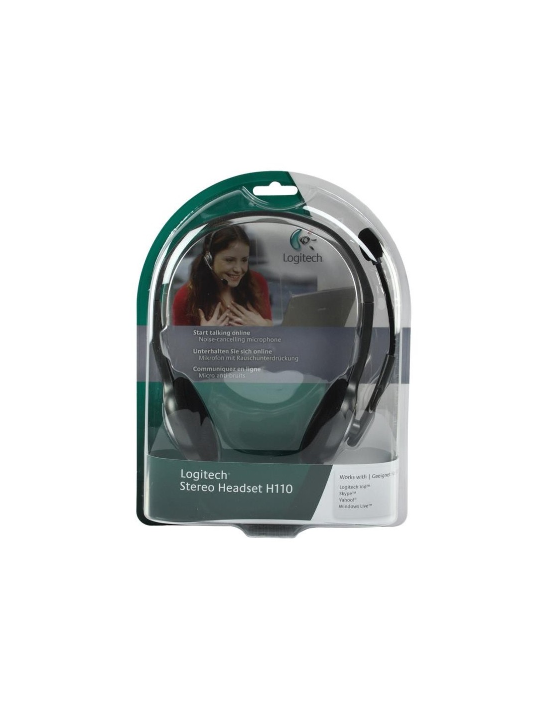 AURICULARES + MICROFONO LOGITECH H110 BLACK