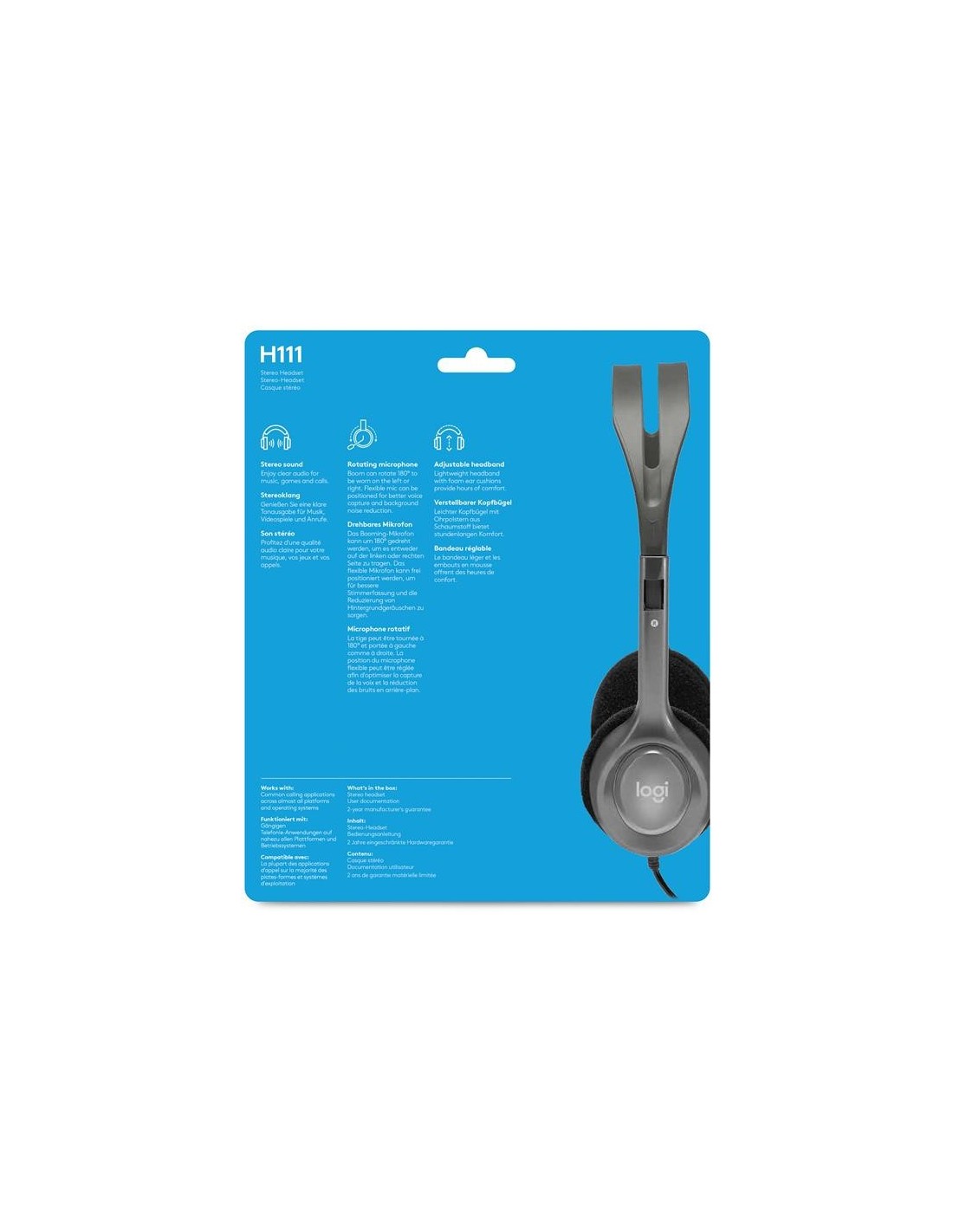 AURICULARES + MICROFONO LOGITECH H111