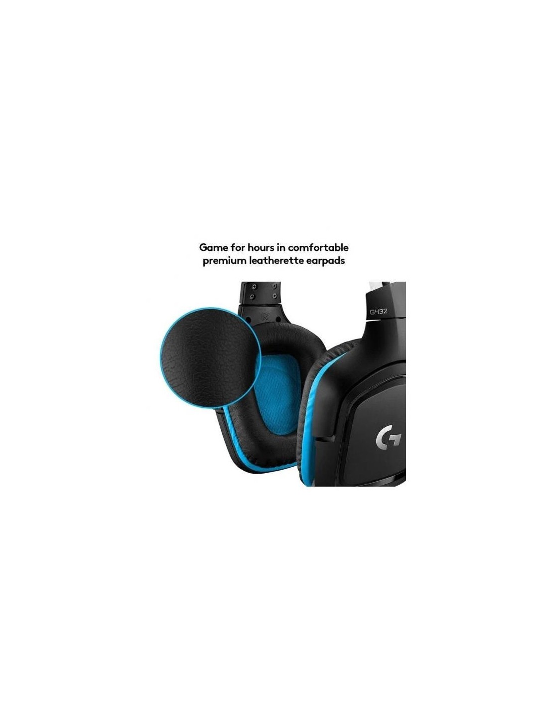 AURICULARES + MICROFONO LOGITECH GAMING G432 USB  DTS 7.1 BLACK/BLUE