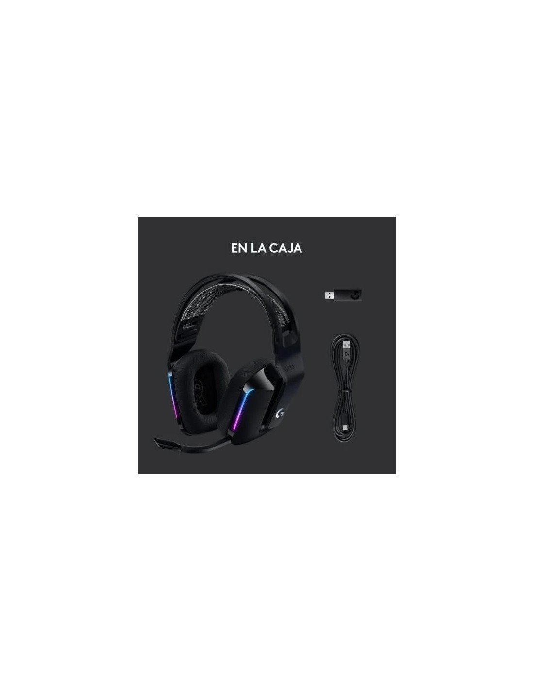 AURICULARES + MICROFONO LOGITECH GAMING G733 RGB WIRELESS BLACK