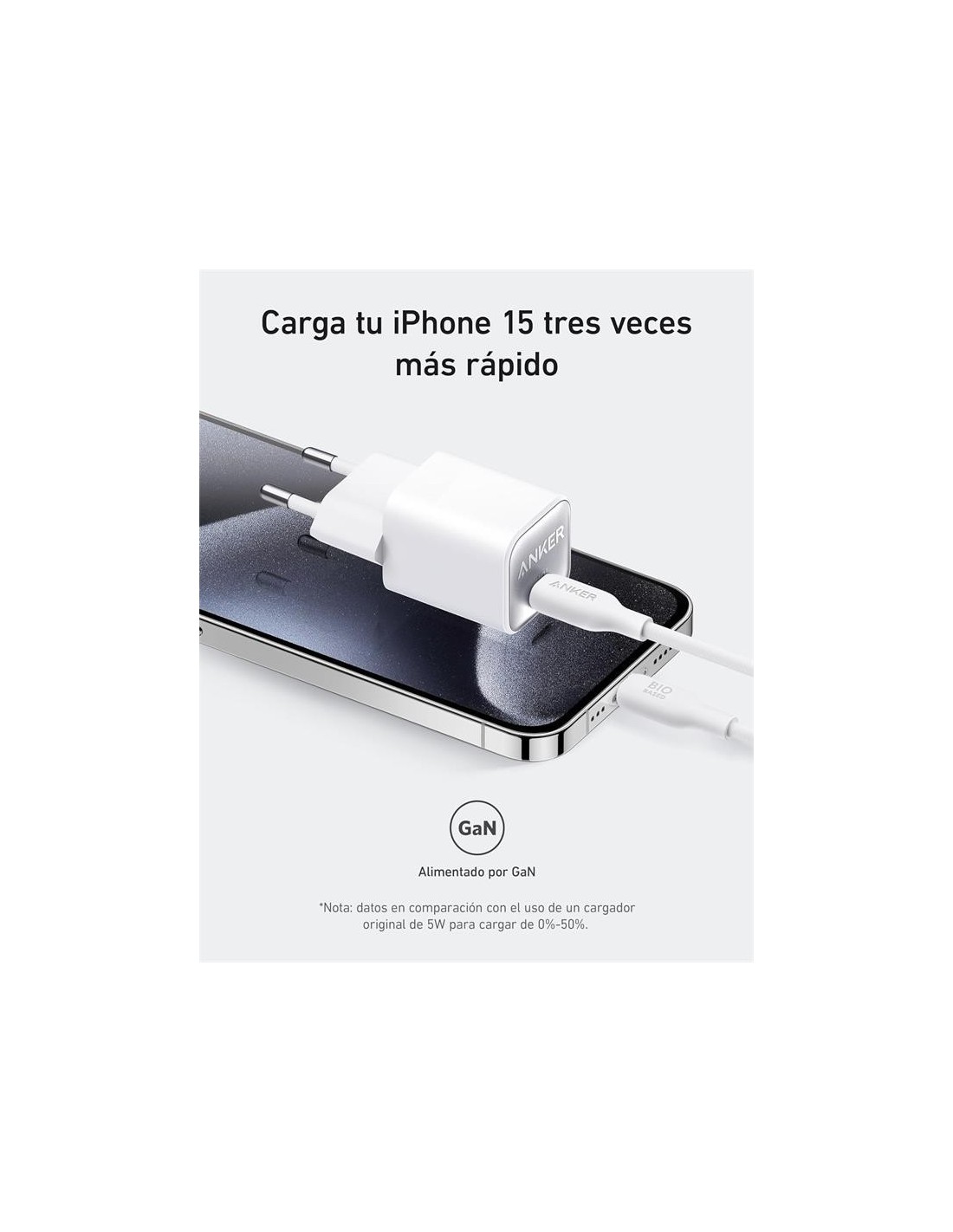 CARGADOR ANKER 511 NANO 3 30W 20V FAST CHARGE USB-C WHITE