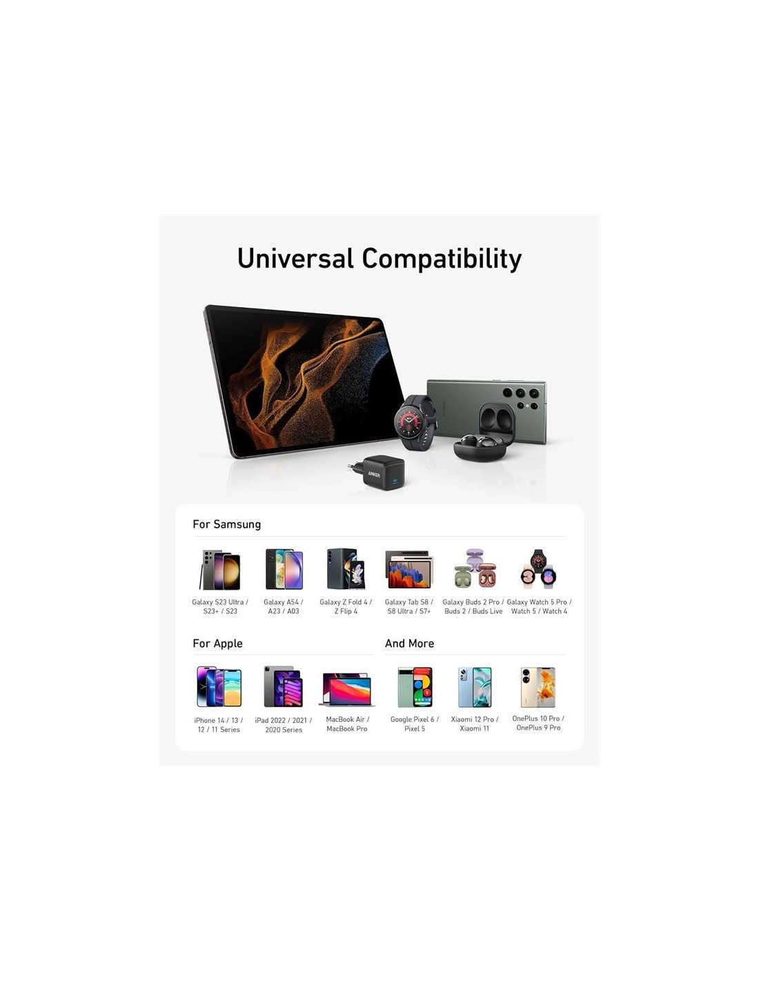 CARGADOR ANKER 313 45W FAST CHARGE USB-C BLACK