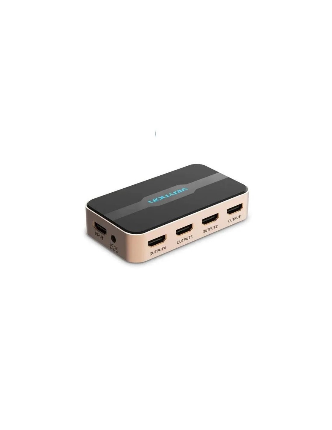 DUPLICADOR VENTION 5XHDMI HEMBRA - HDMI MACHO GOLD/BLACK
