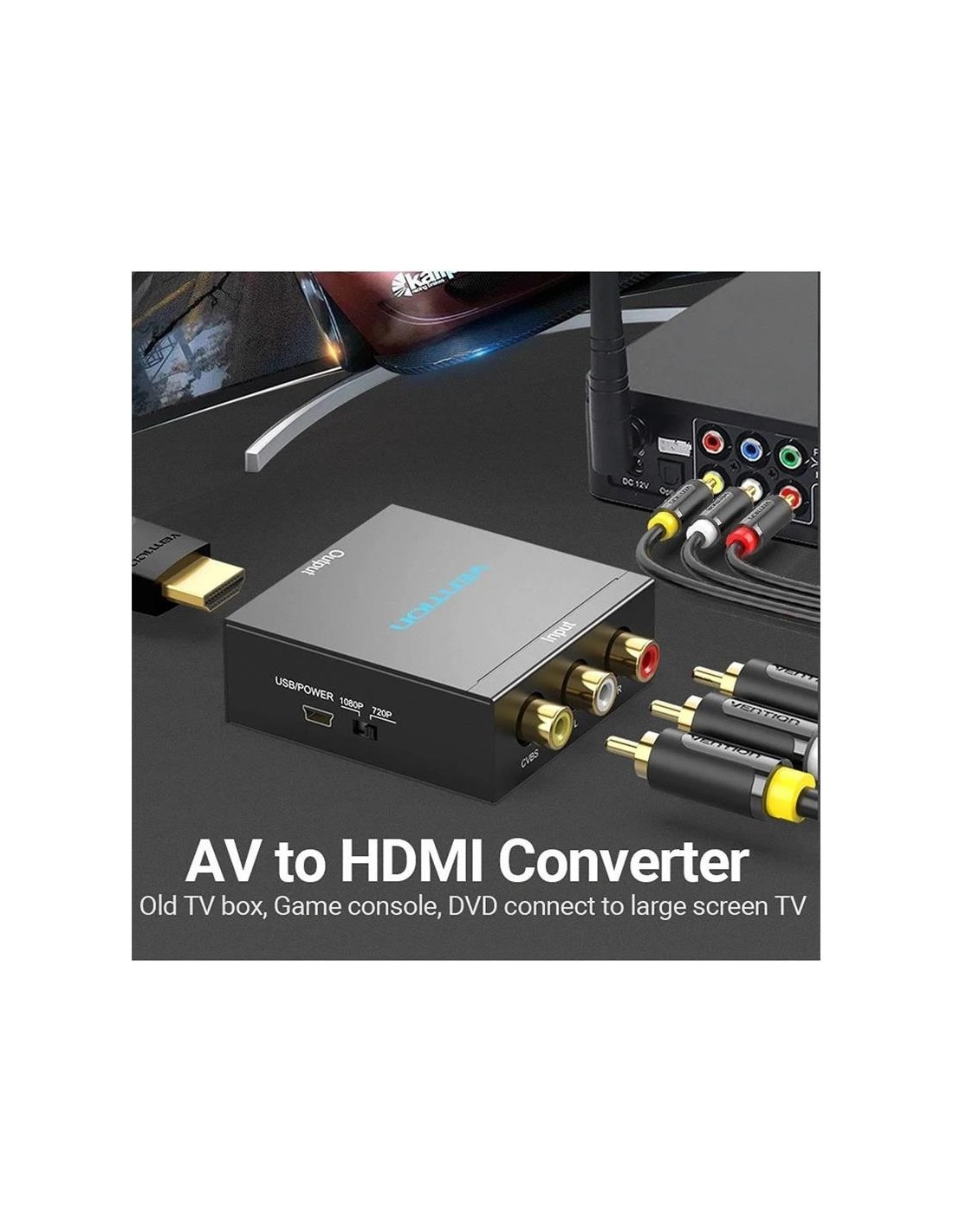 CONVERSOR VENTION RCA/H - HDMI/H MINIUSB/H BLACK