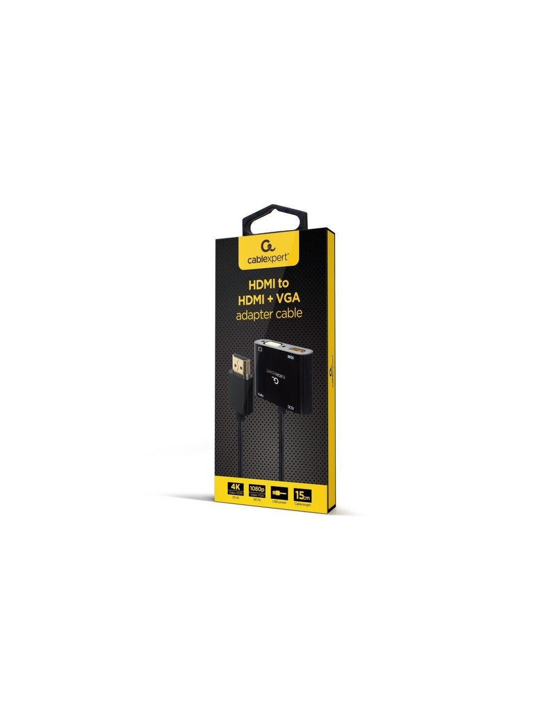 ADAPTADOR GEMBIRD HDMI/M A HDMI/H + VGA/H + CABLE AUDIO BLACK