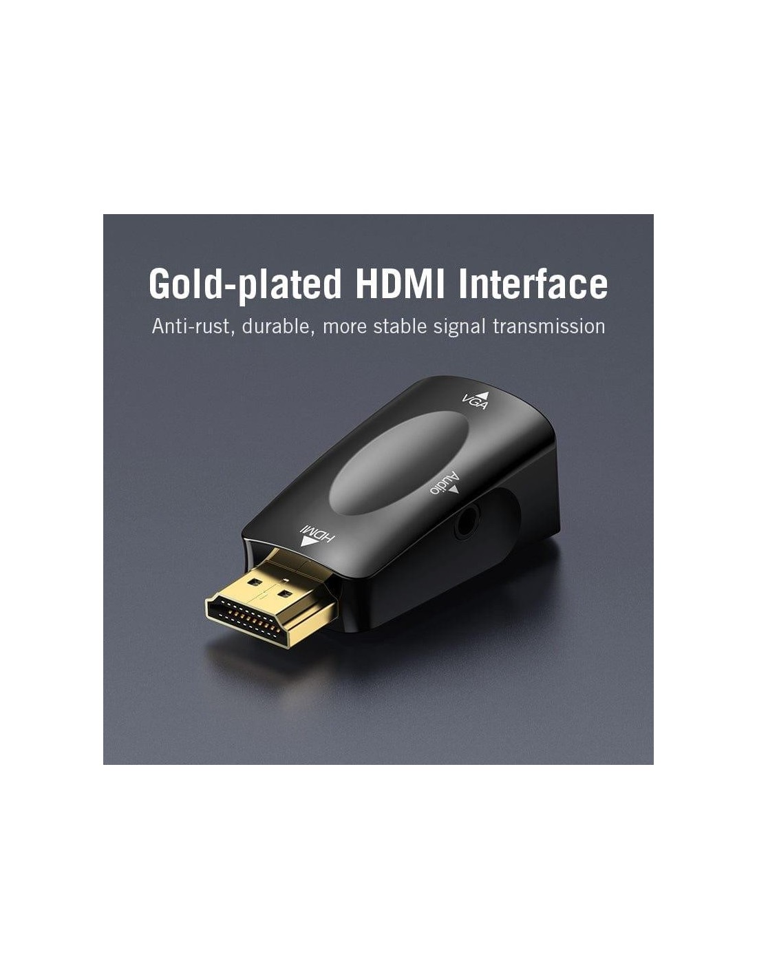 ADAPTADOR CONVERSOR VENTION HDMI/M A VGA/H AUDIO JACK 3.5 BLACK