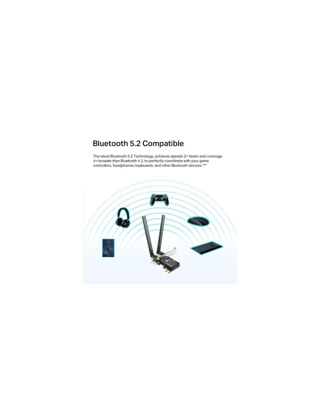 WIRELESS ADAPTADOR PCIE TP-LINK ARCHER TX20E DUAL BAND AX1800 WIFI6 BT 5.2