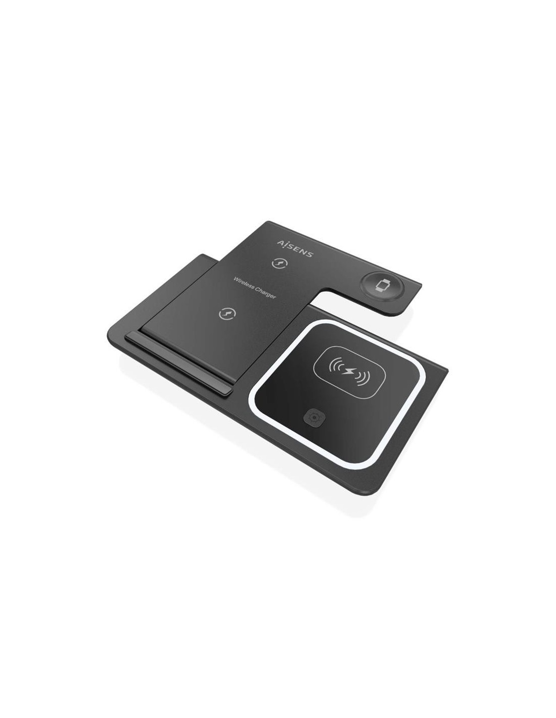 BASE CARGADOR AISENS SMARTPHONE/APPLE WATCH/AURICULARES WIRELESS BLACK