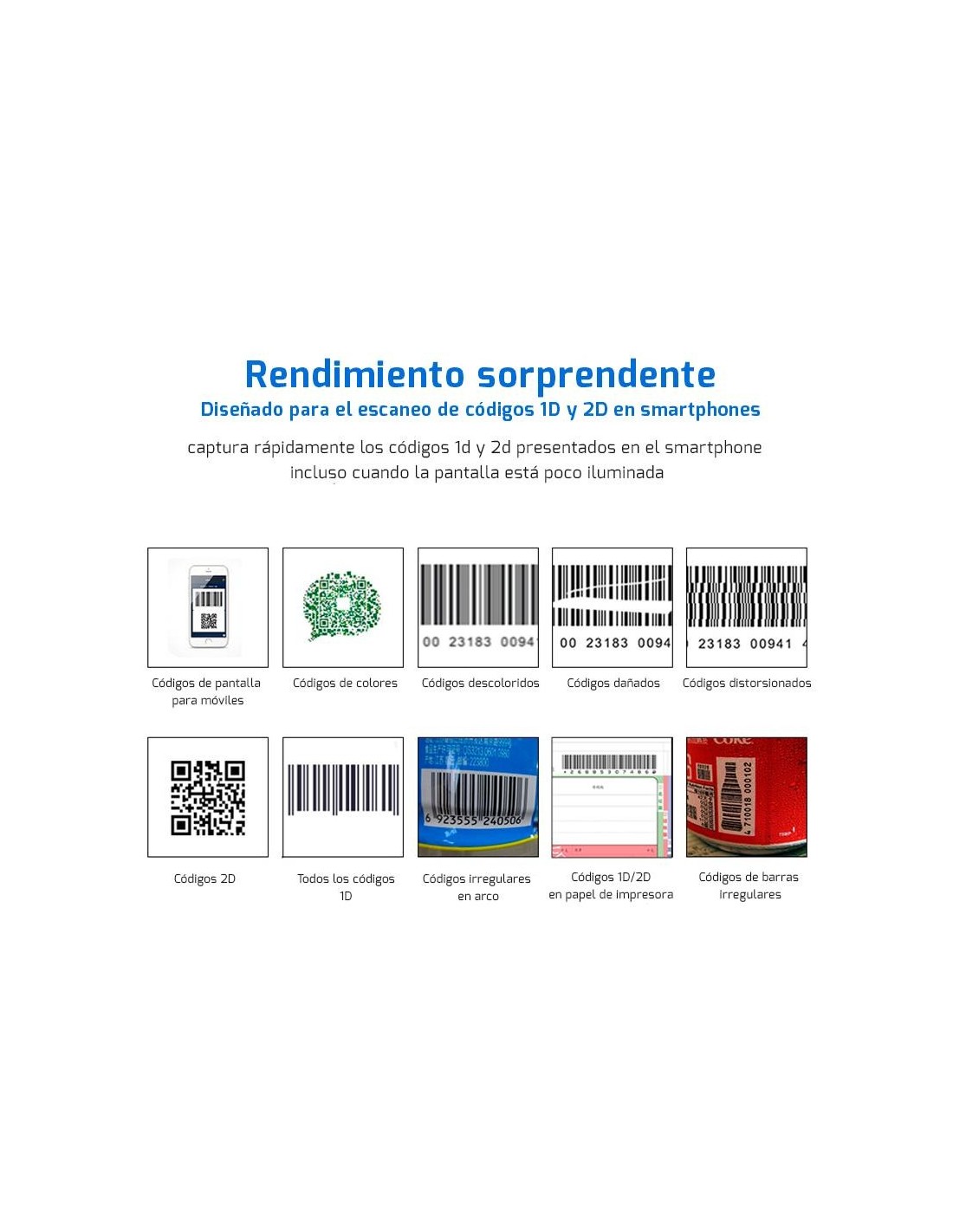 LECTOR AVPOS CODIGOS 1D + 2D + QR 630 SOBREMESA USB