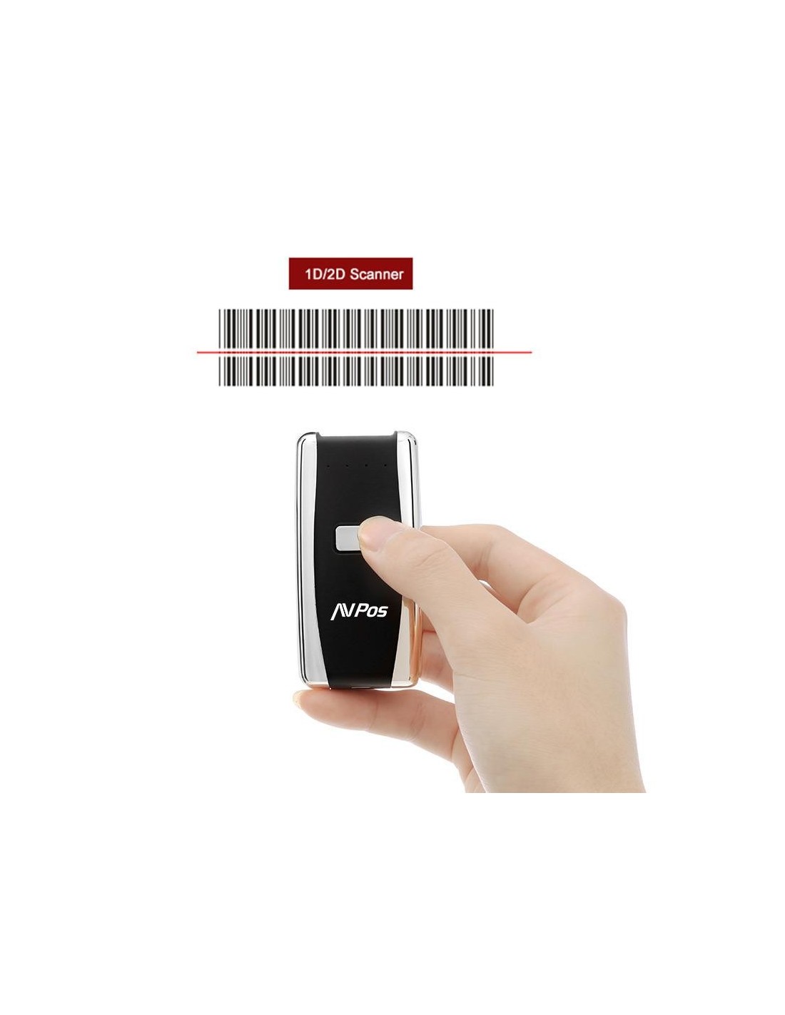 LECTOR CODIGOS 1D + 2D + QR AVPOS BT01 PORTATIL BLUETOOTH