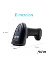 LECTOR AVPOS CODIGOS 1D + 2D +QR BT230 WIRELESS 2.4 + BLUETOOTH + USB
