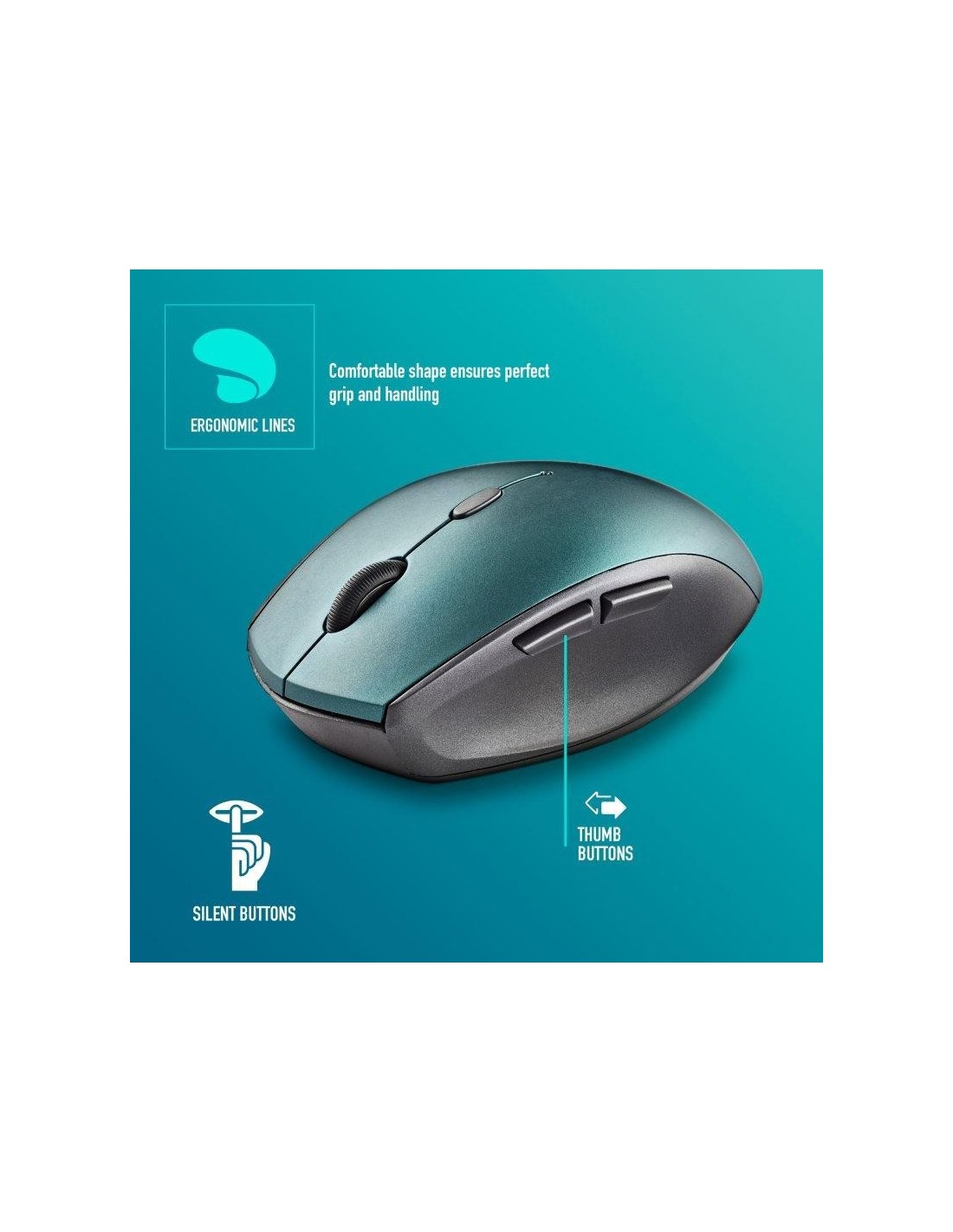 RATON NGS BEE BLUE ERGONOMICO WIRELESS SILENT BLUE