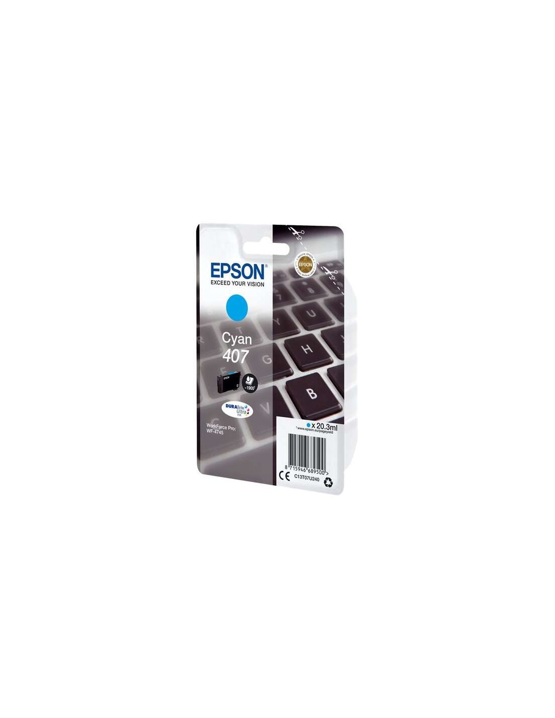 TINTA EPSON C13T07U240 L T07U2 CYAN WF-4745DTWF 407L
