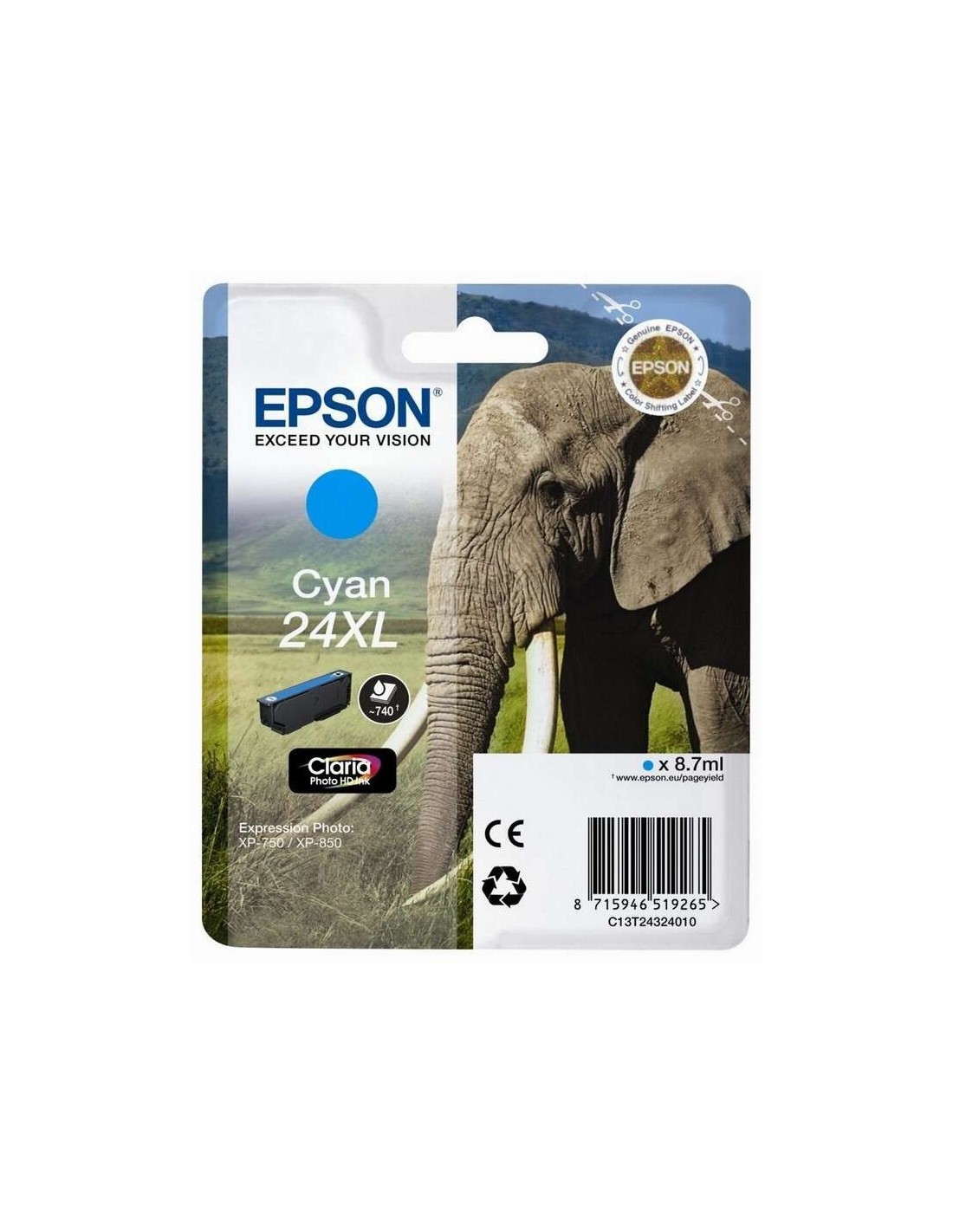 TINTA EPSON C13T24324012 CYAN T2432 24XL
