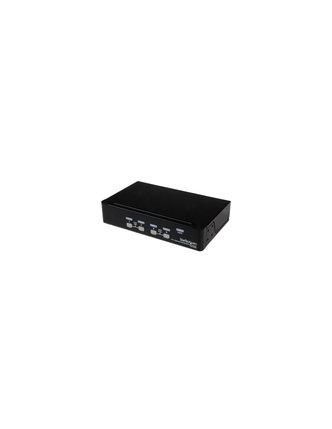 StarTech.com Conmutador Switch KVM 4 Puertos de VÍ­deo VGA USB 2.0 - 1U Rack Estante Negro