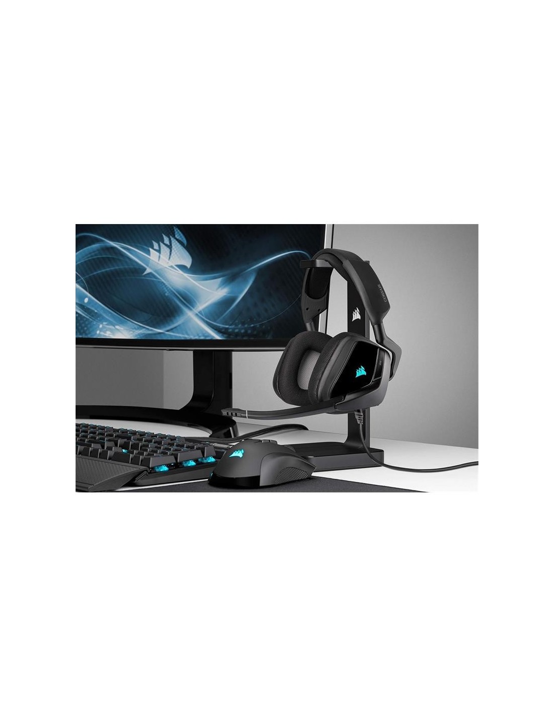 AURICULARES + MICROFONO CORSAIR VOID USB ELITE GAMING HEADSET RGB 7.1 BLACK