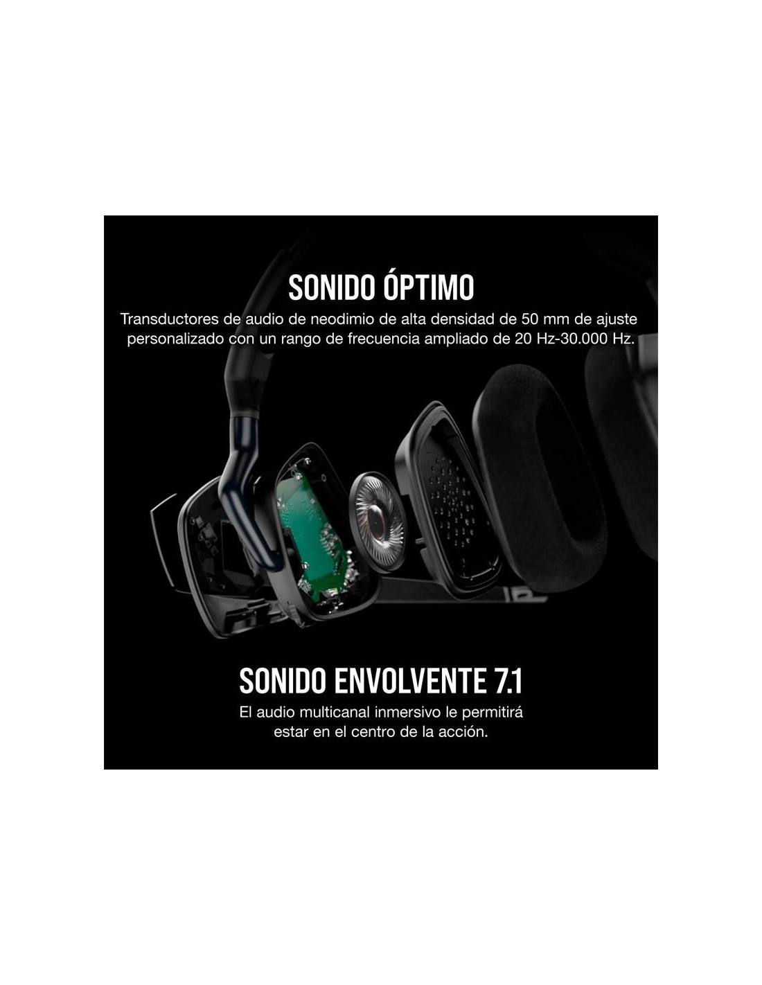 AURICULARES + MICROFONO CORSAIR VOID USB ELITE GAMING HEADSET RGB 7.1 BLACK