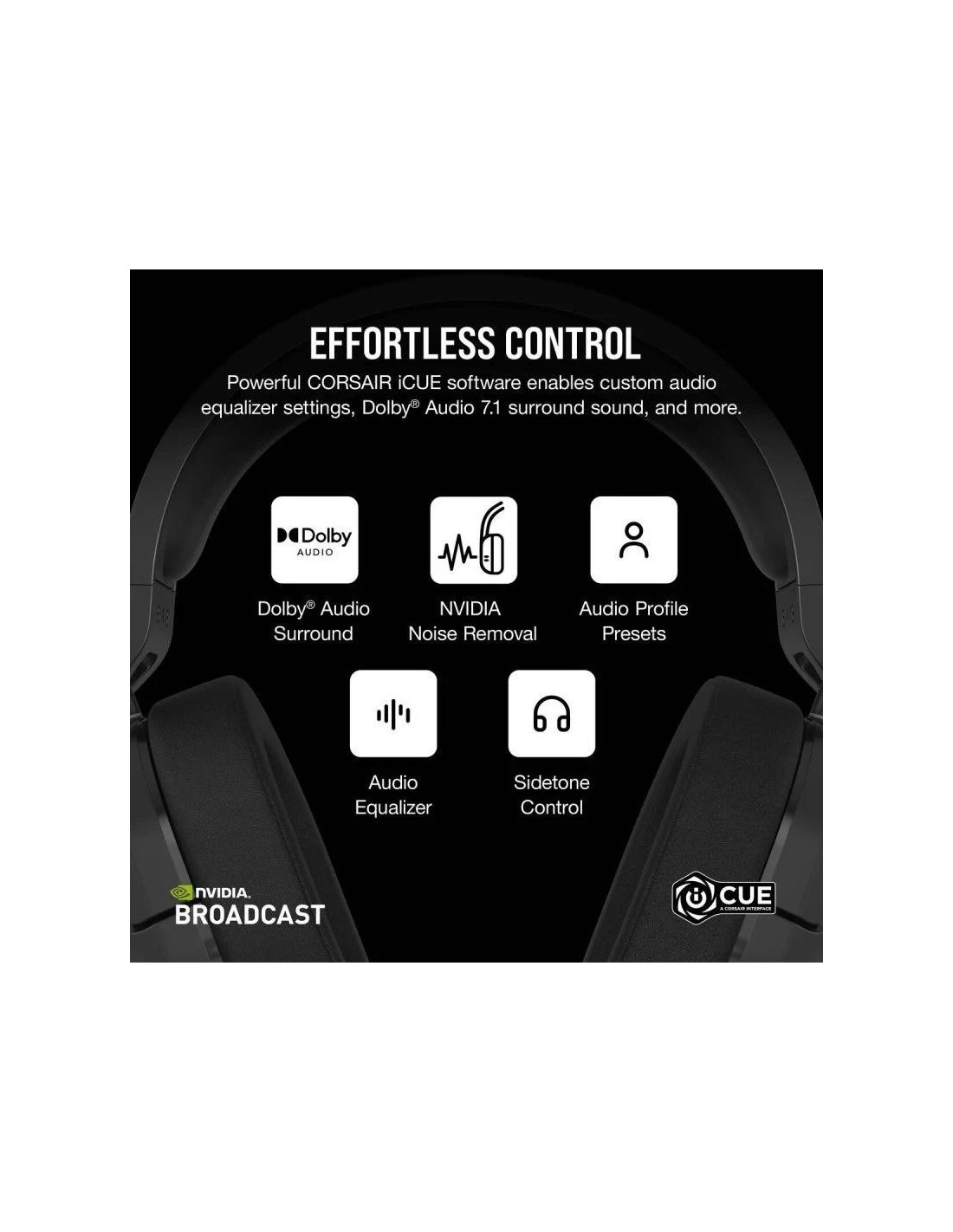 AURICULARES + MICROFONO CORSAIR HS55 GAMING HEADSET WIRELESS DB 7.1 BLACK