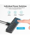 HUB VENTION USB 3.0 7 PUERTOS USB 3.0 INTERRUPTOR BLACK