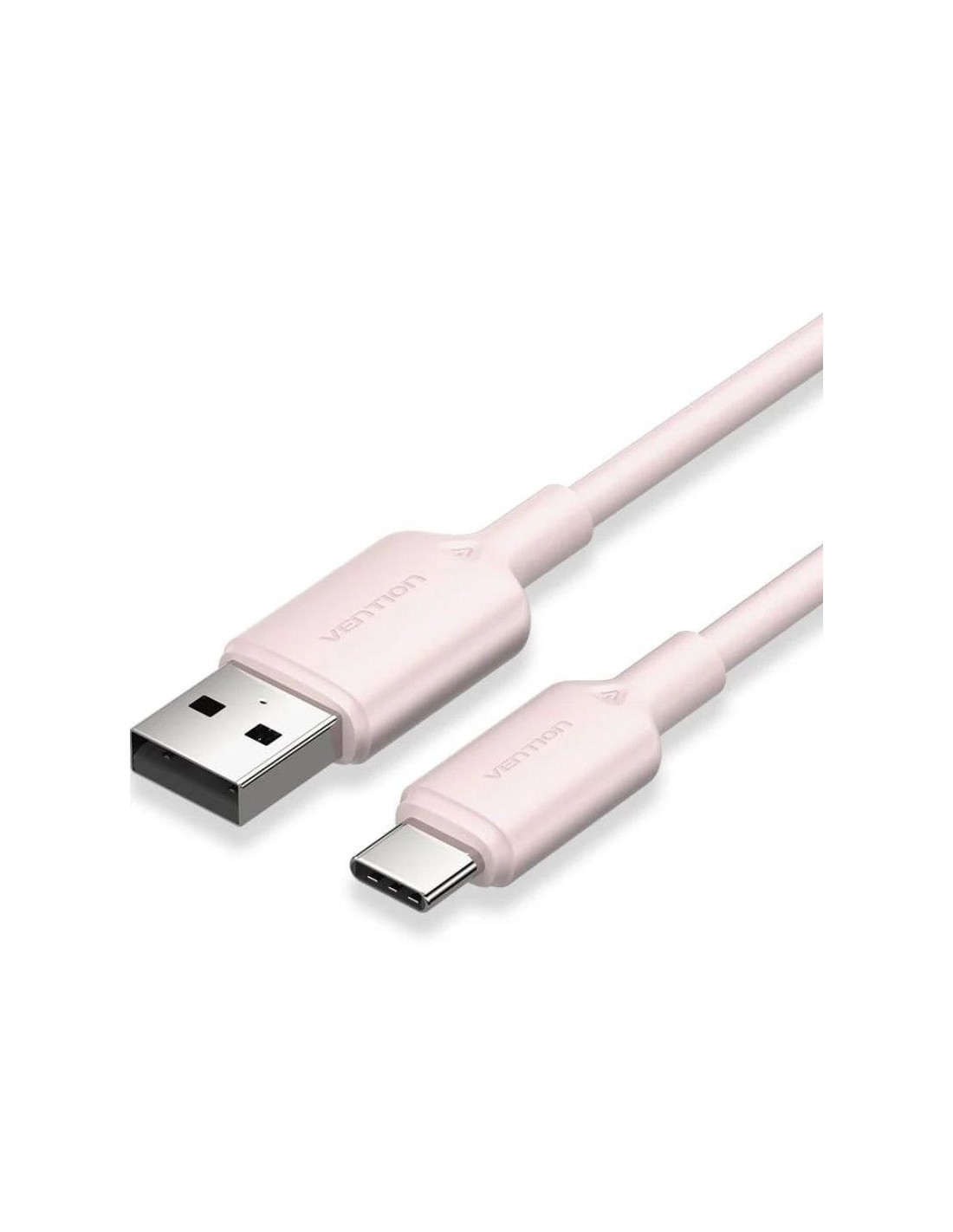 CABLE VENTION USB-A - USB-C 3A 60W 1M TRENZADO ROSE