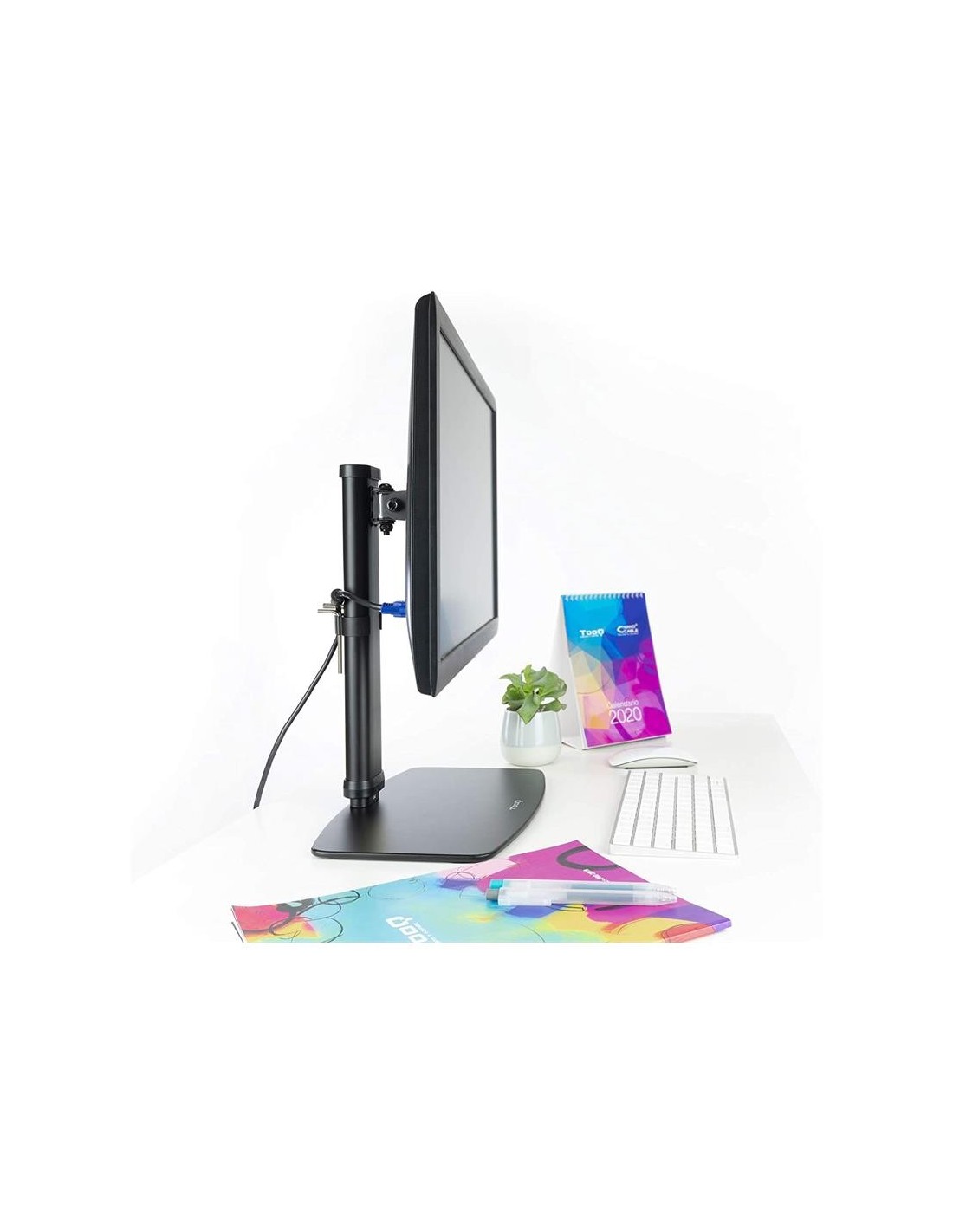 SOPORTE DE MESA TV MONITOR TOOQ REG.ALTURA GIR. INCL. 17-27 BLACK