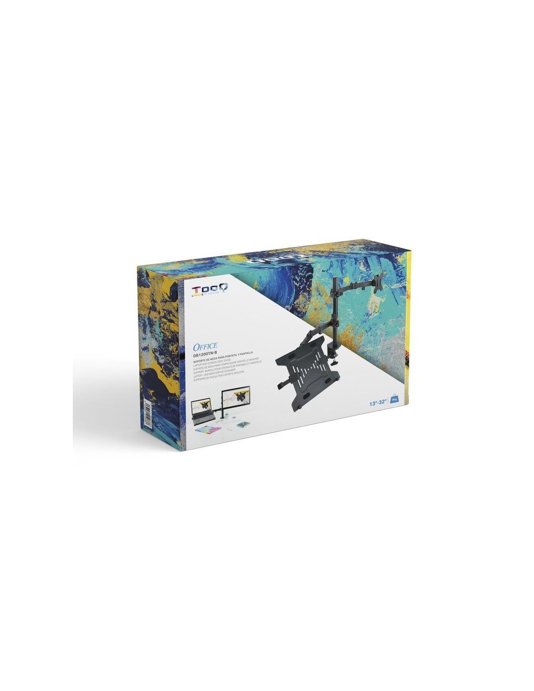 SOPORTE DE MESA MONITOR/PORTATIL TOOQ DB1200TN-B 13-32 2 BRAZOS BLACK