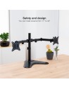 SOPORTE DE MESA MONITOR 2 TOOQ REG.ALTURA GIR. INCL. 9KG BLACK