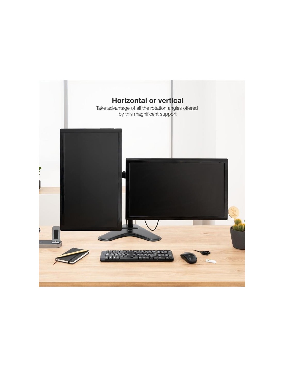 SOPORTE DE MESA MONITOR 2 TOOQ REG.ALTURA GIR. INCL. 9KG BLACK