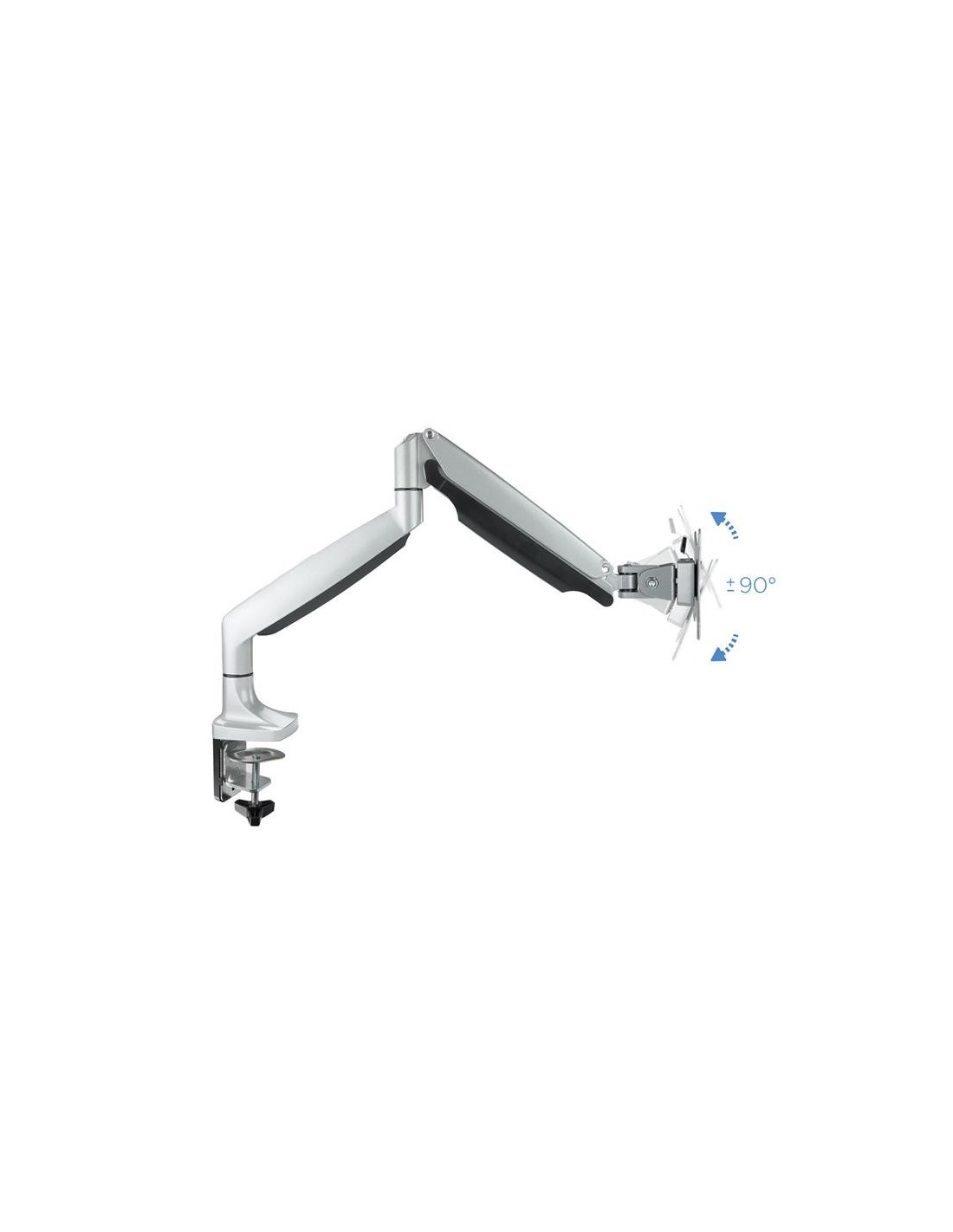 SOPORTE DE MESA TV MONITOR TOOQ GIRATORIO INCLINABLE 13-32 1 BRAZO SILVER
