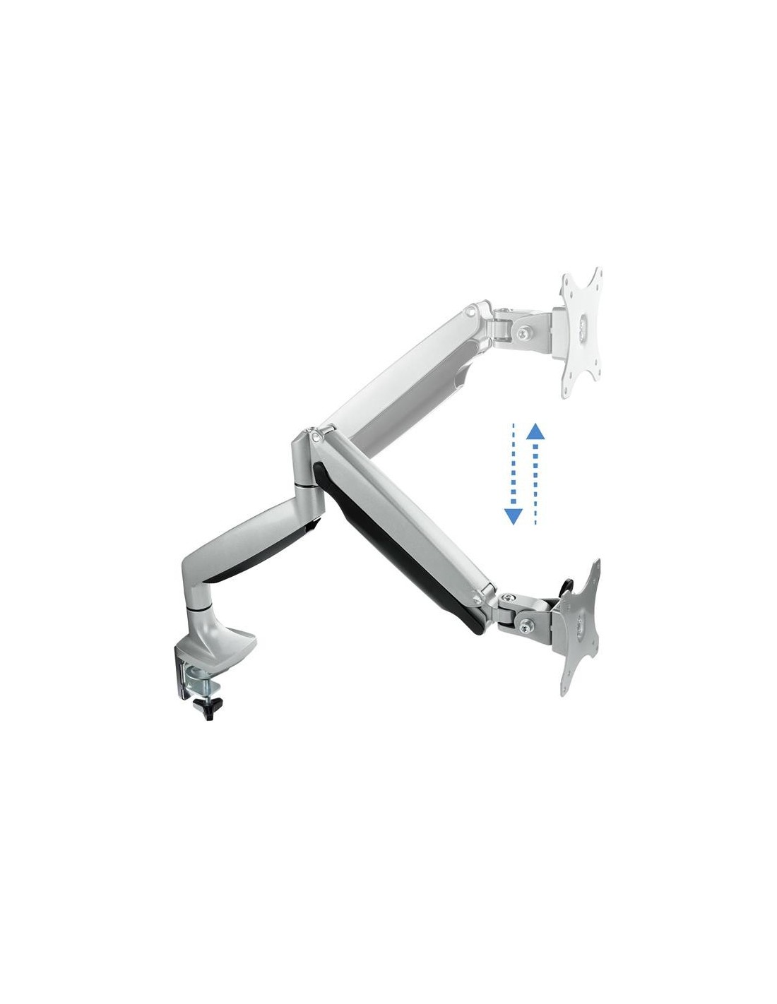 SOPORTE DE MESA TV MONITOR TOOQ GIRATORIO INCLINABLE 13-32 1 BRAZO SILVER
