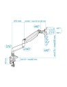 SOPORTE DE MESA TV MONITOR TOOQ GIRATORIO INCLINABLE 13-32 1 BRAZO SILVER