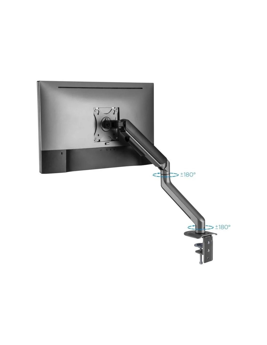 SOPORTE DE MESA TV MONITOR TOOQ ERGONOMICO ASISTIDO 17-32 BLACK/SILVER