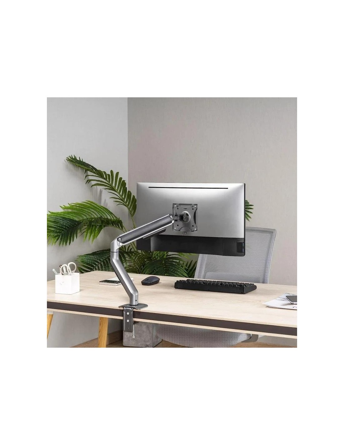 SOPORTE DE MESA TV MONITOR TOOQ ERGONOMICO ASISTIDO 17-32 BLACK/SILVER