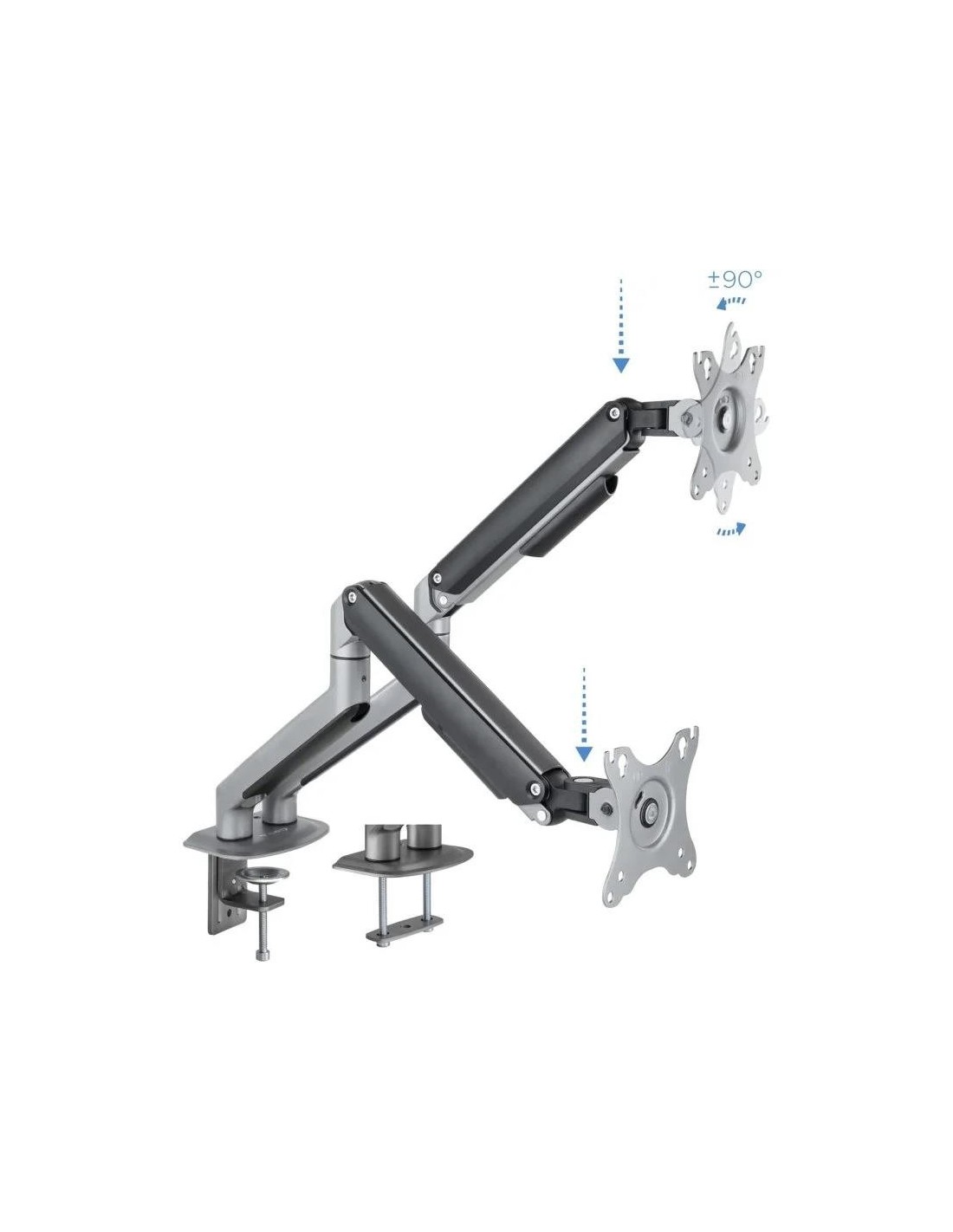 SOPORTE DE MESA TV/MONITOR TOOQ DB4132TNR-G 17-32 2 BRAZOS ASISTIDO GREY