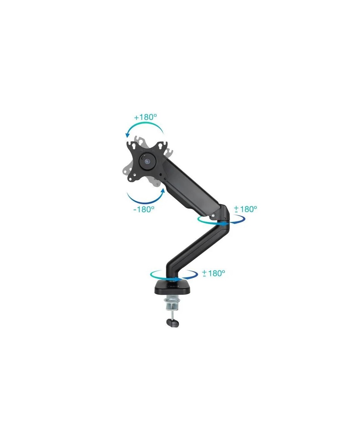 SOPORTE DE MESA TV MONITOR TOOQ ERGONOMICO ASISTIDO 17-32 BLACK