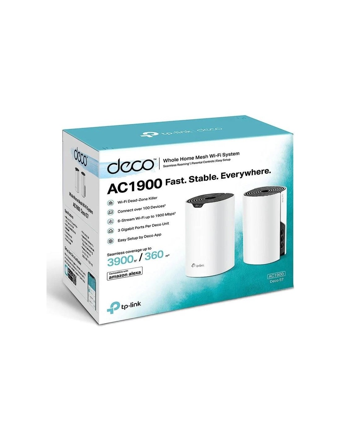 WIRELESS REPEATER TP-LINK WIFI AC1900 HOME MESH PACK 2 DECO S7