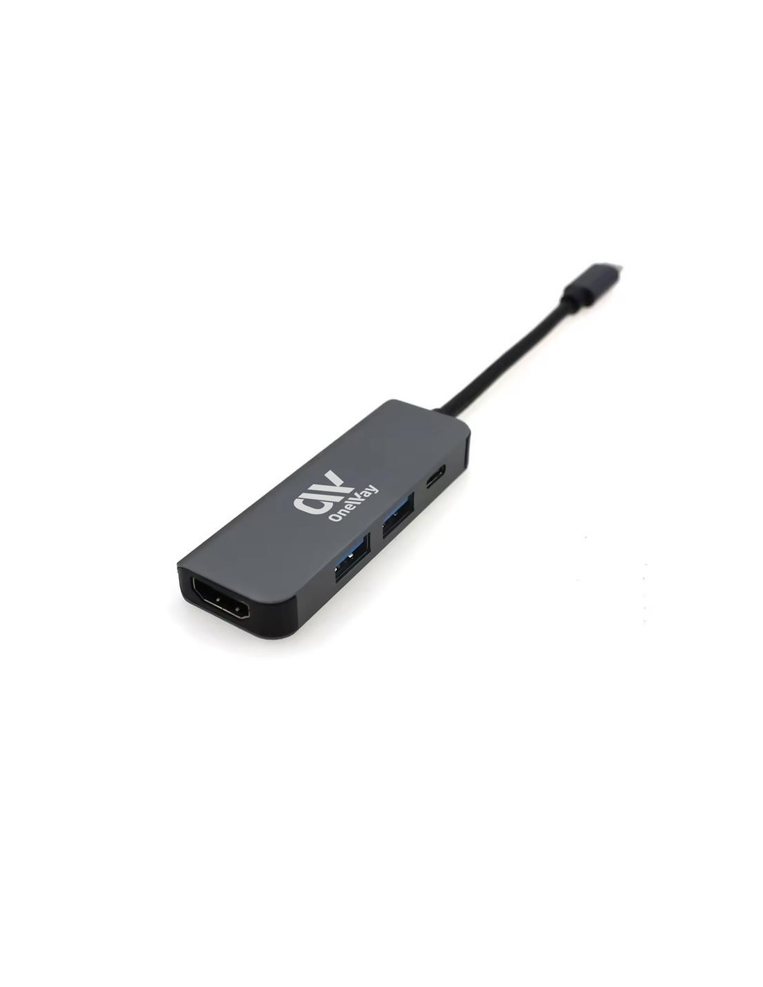 DOCK HUB ONEWAY USB-C 4 EN 1 HDMI 4K + 2 USB 3.0 + USB-C GREY