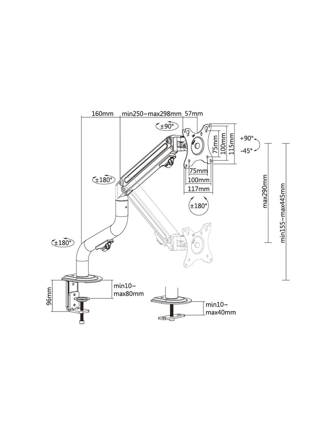 SOPORTE TV MONITOR AISENS 17-32 8KG INCLINABLE/GIRATORIO