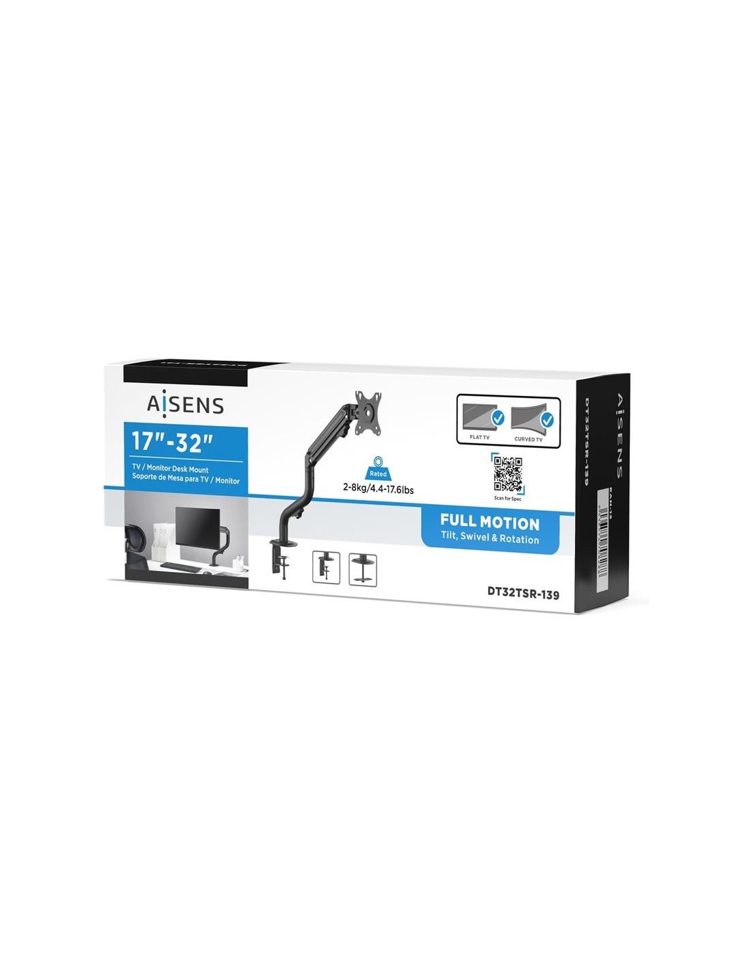 SOPORTE TV MONITOR AISENS 17-32 8KG INCLINABLE/GIRATORIO