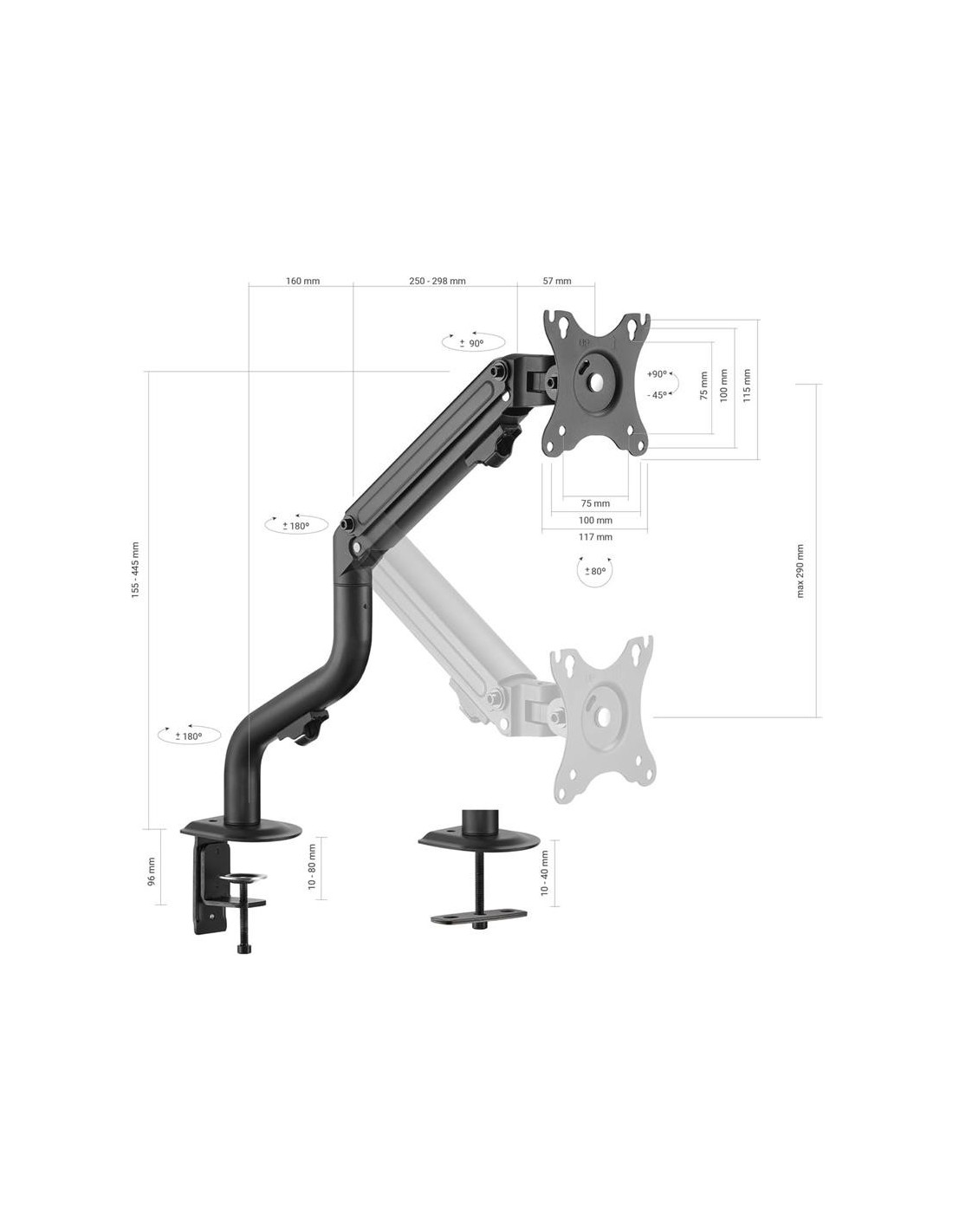 SOPORTE TV MONITOR AISENS 17-32 8KG INCLINABLE/GIRATORIO
