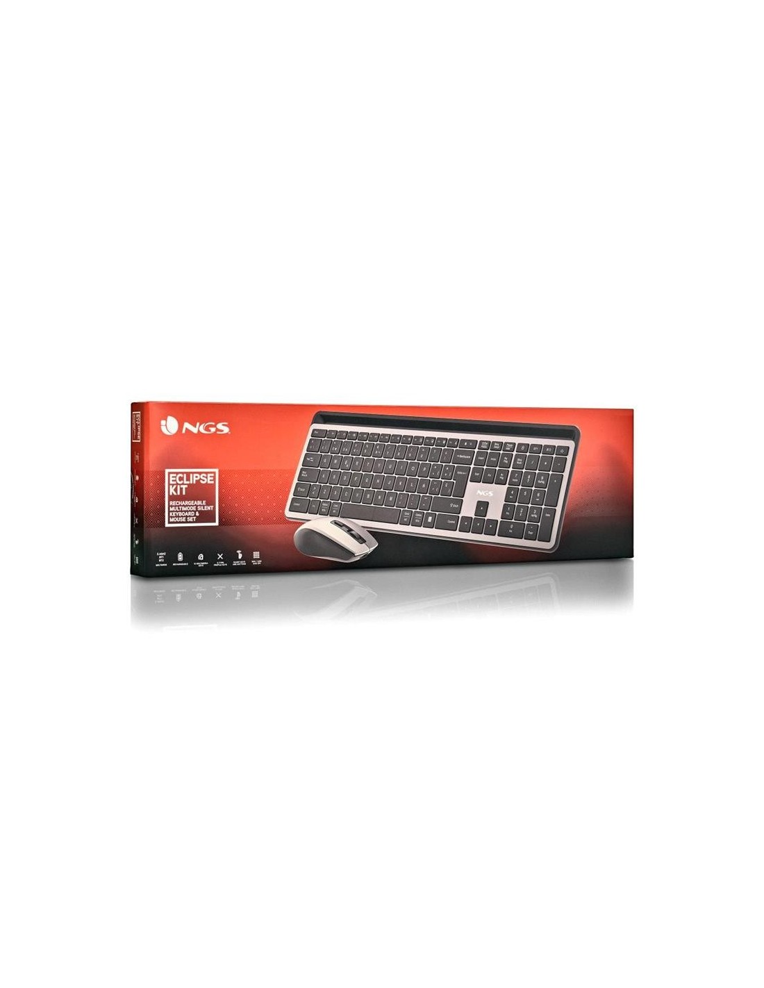 TECLADO + RATON NGS ECLIPSE SLIM SILENT WIRELESS BT MULTI RECARGABLE GREY