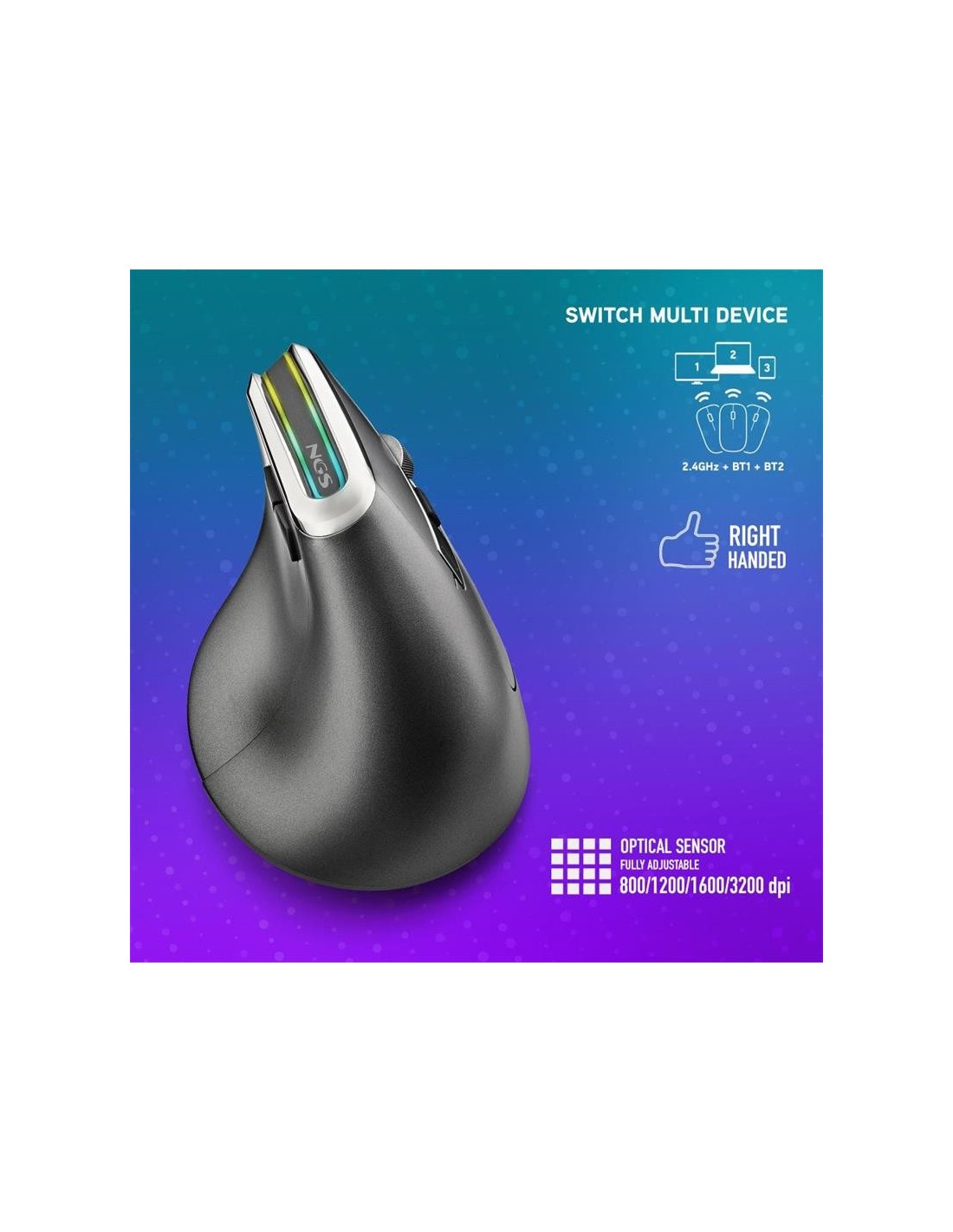 RATON NGS EVO KARMA LED ERGONOMIC WIRELESS