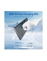 CARGADOR DE PARED VENTION GAN USB-C USB-A 30W BLUE