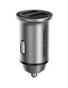 CARGADOR COCHE SMARTPHONE VENTION 30W 2XUSB-A SILVER