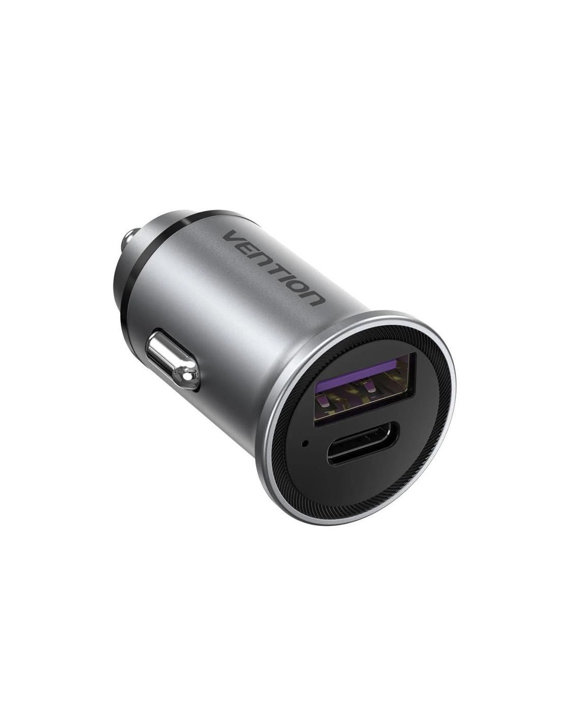 CARGADOR COCHE SMARTPHONE VENTION 30W USB-A USB-C SILVER